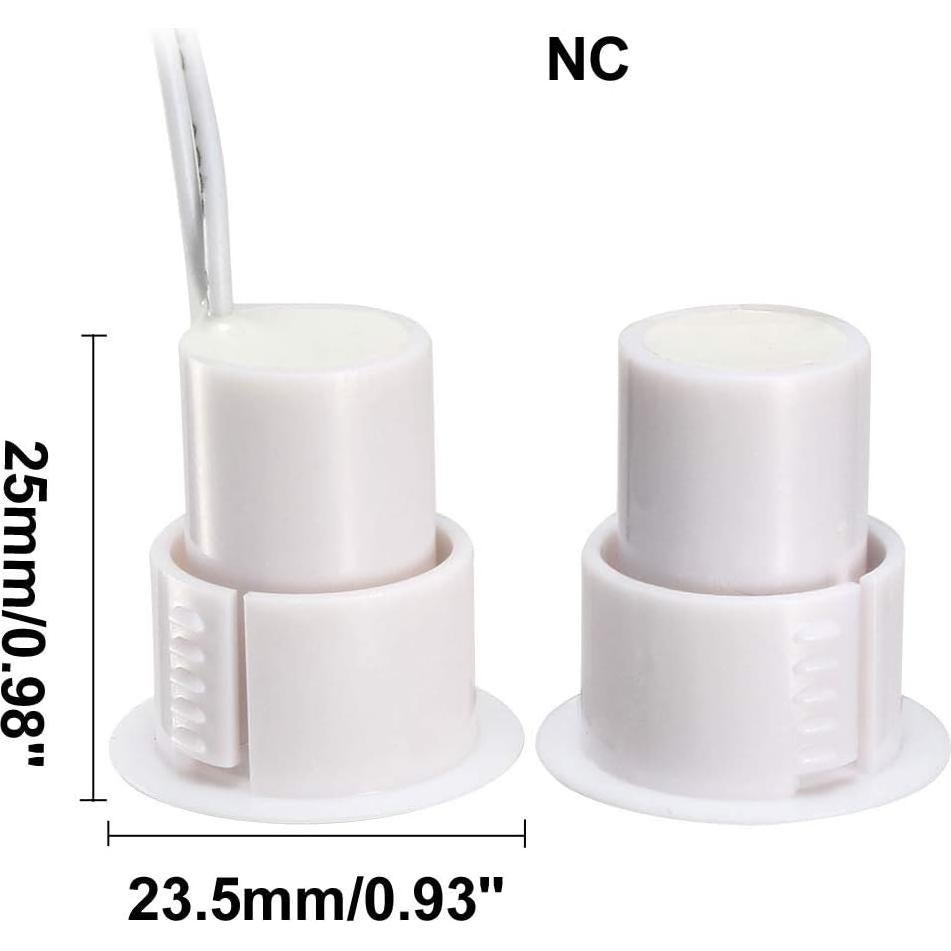 Sensor de Alarma Magnético Recesado uxcell N.C. 2pcs Blanco