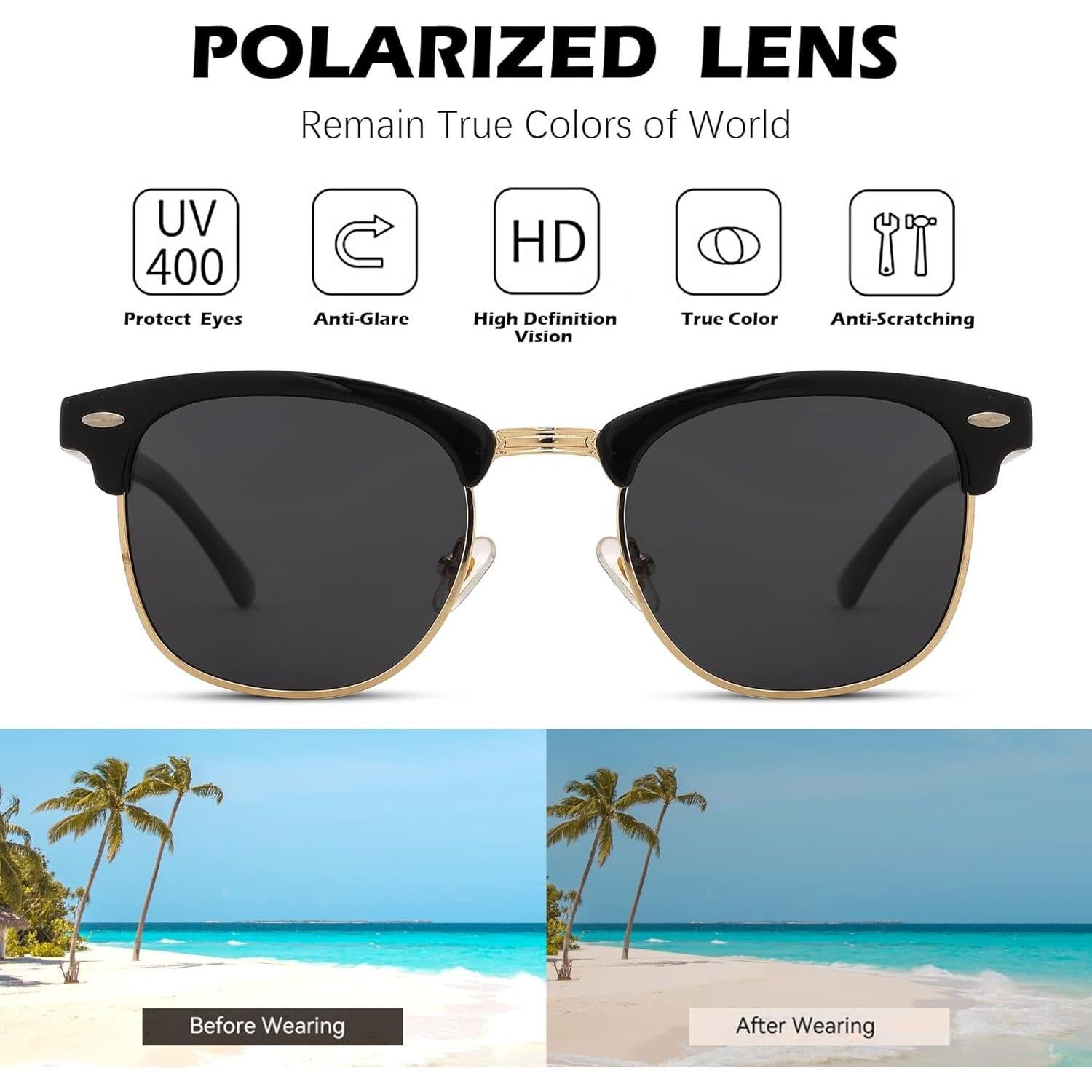 Gafas de sol polarizadas Pro Acme UV 400 unisex semi sin montura