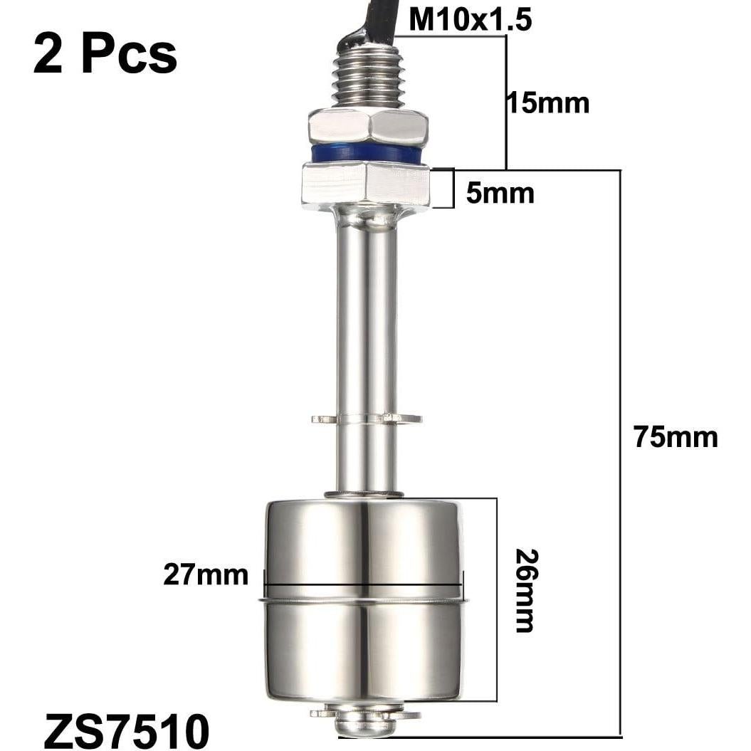 Interruptor de Flotador uxcell M11 Acero Inoxidable 90mm 2 Piezas