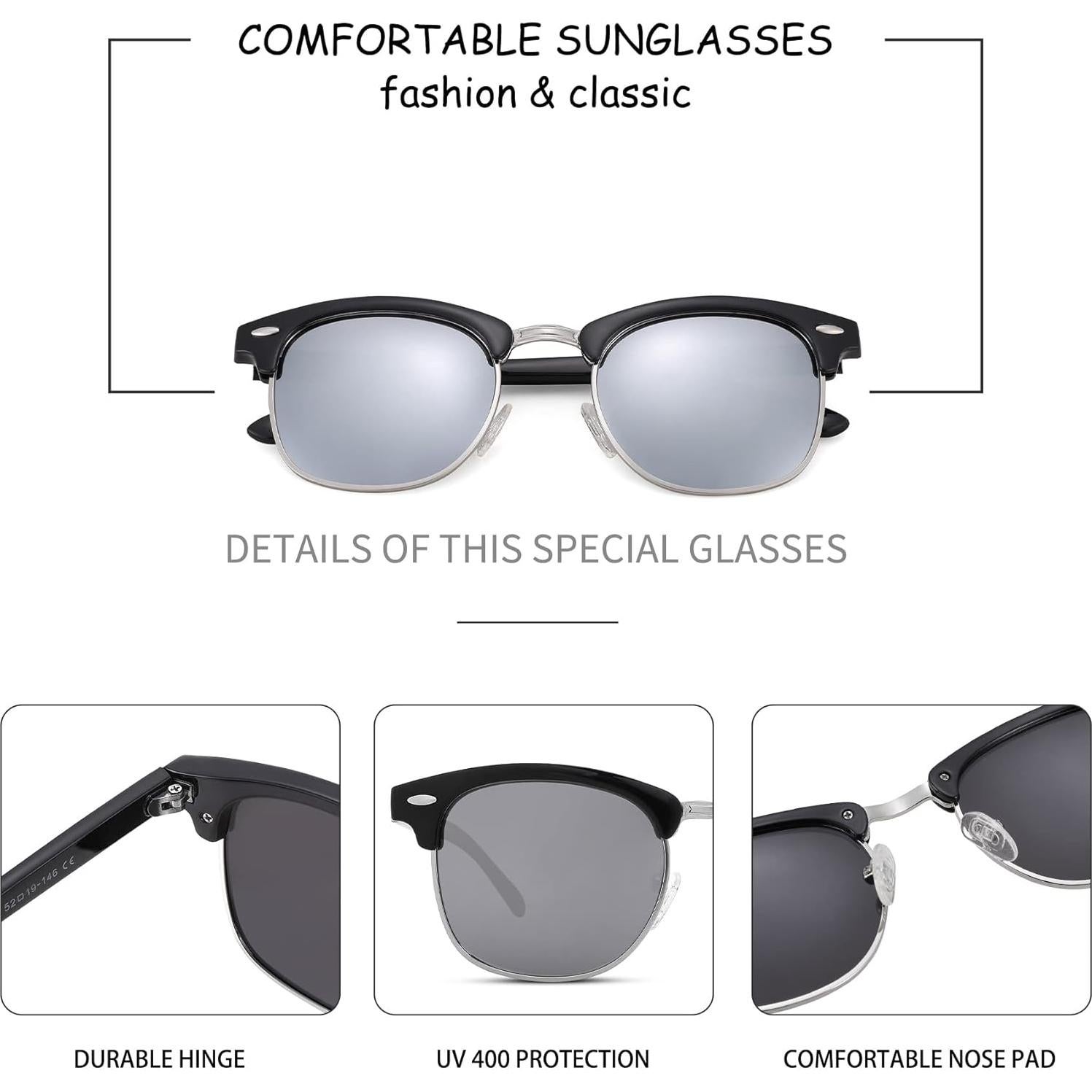 Gafas de sol polarizadas Pro Acme UV 400 unisex semi-rimless