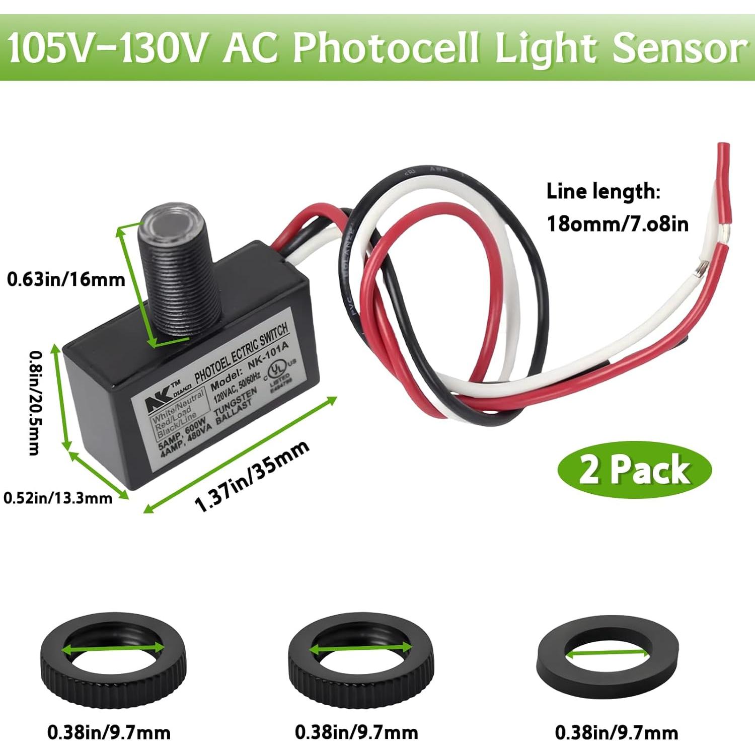 Paquete de 2 Sensores de Luz Fotocélula Stitokg - Impermeables