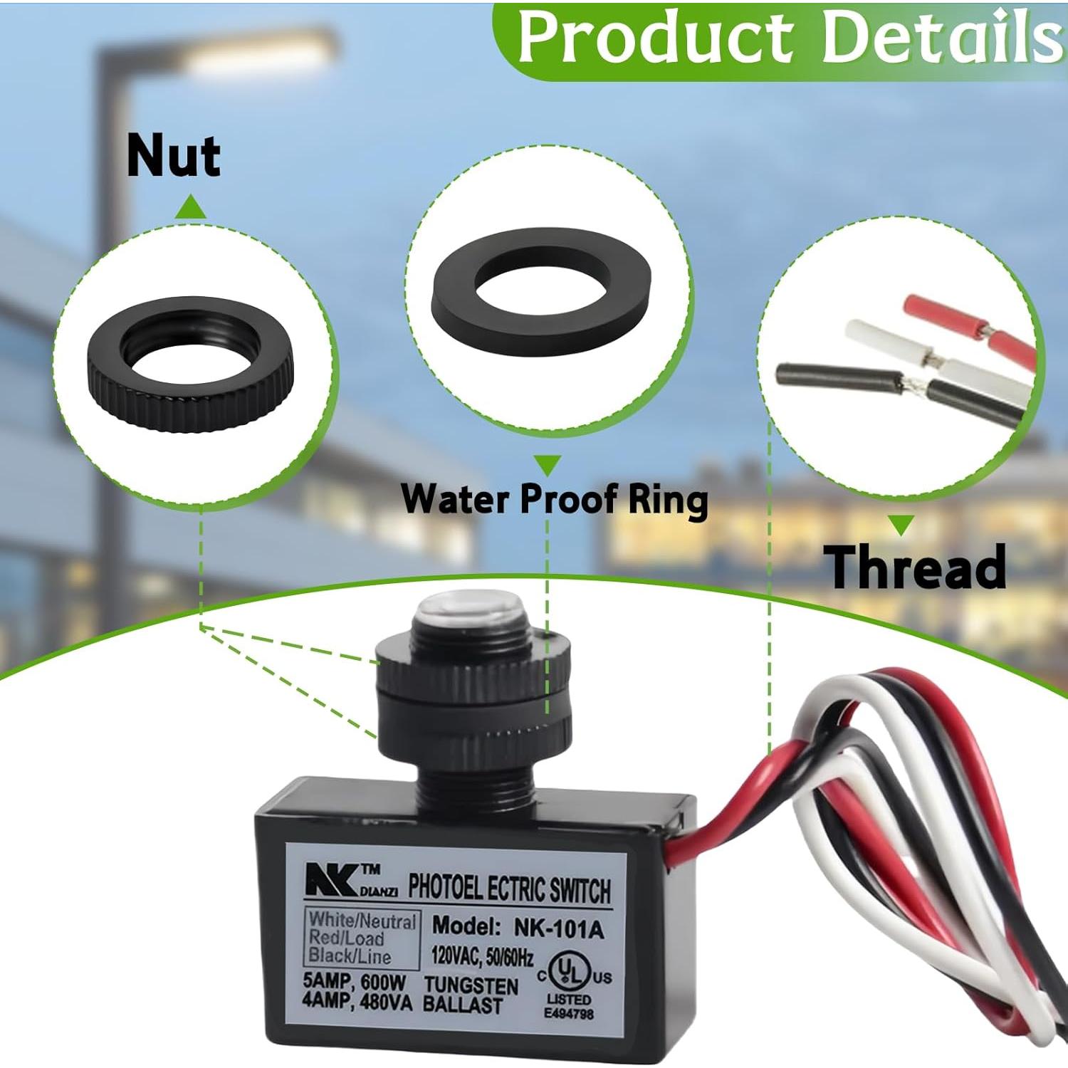 Paquete de 2 Sensores de Luz Fotocélula Stitokg - Impermeables