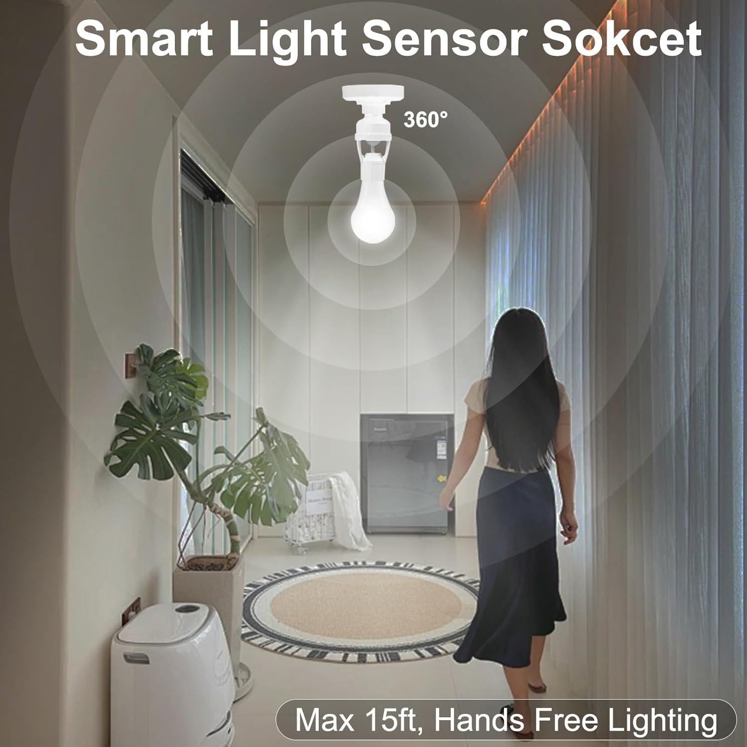 Adaptador de Enchufe con Sensor de Movimiento Bluedery E26/E27