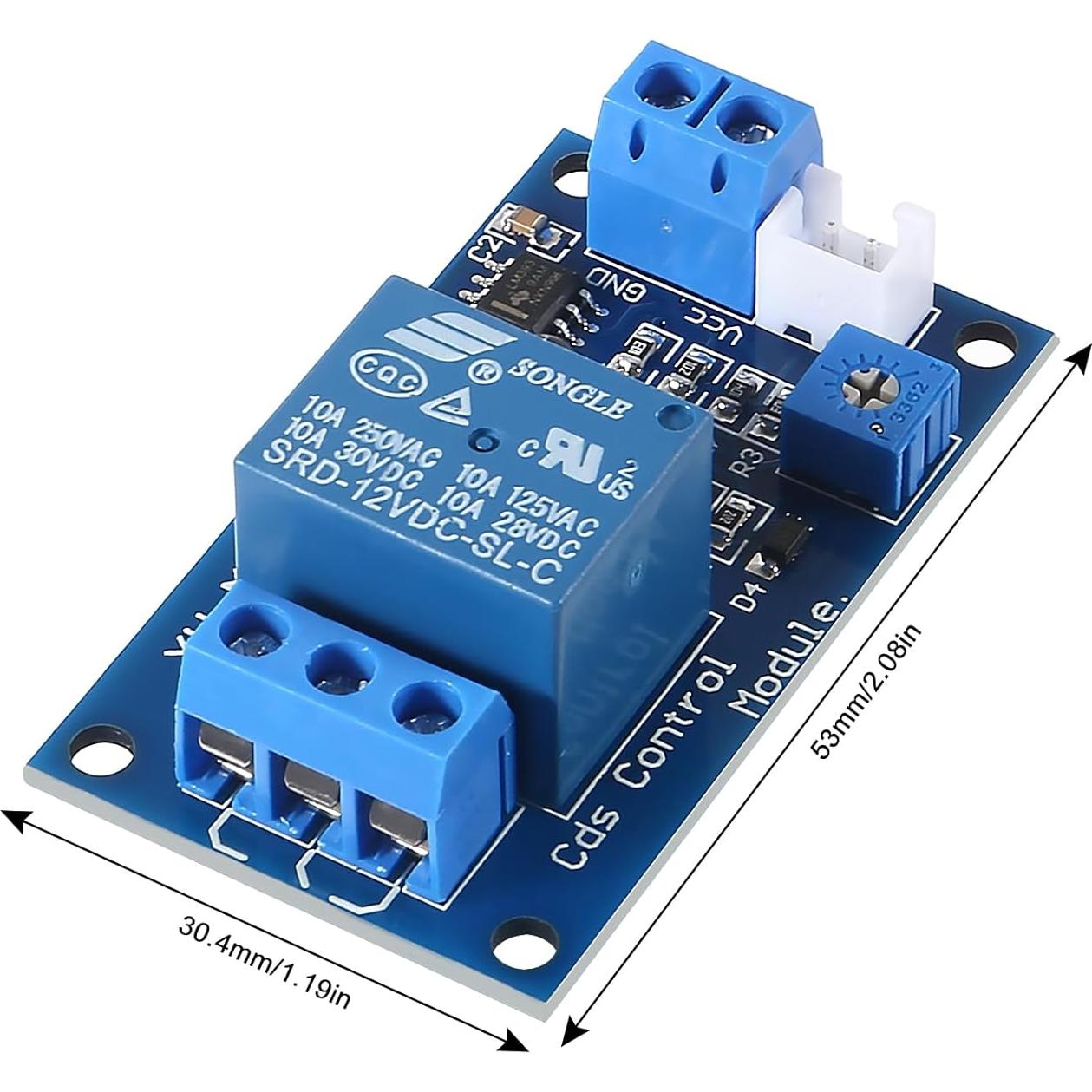 Módulo de Relé de Fotoresistor Alinan 12V 10A con Cable