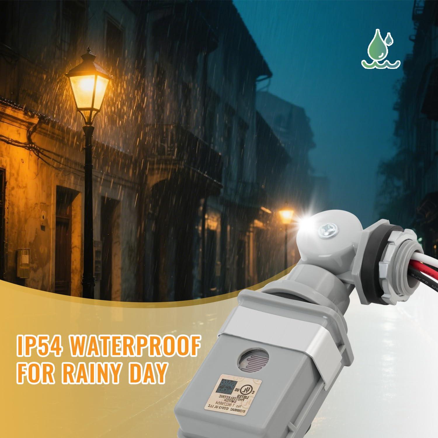 Paquete de 2 Sensores Fotocélula IP54 RAWILL para Luces Exteriores