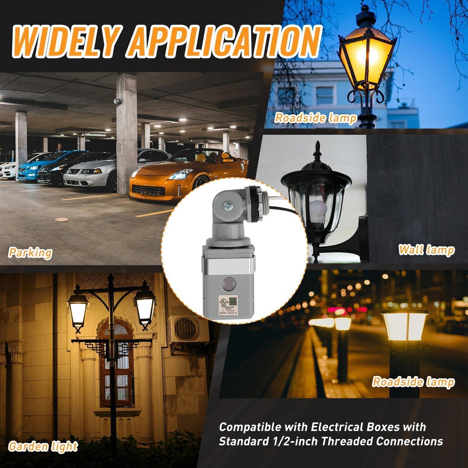 Paquete de 2 Sensores Fotocélula IP54 RAWILL para Luces Exteriores