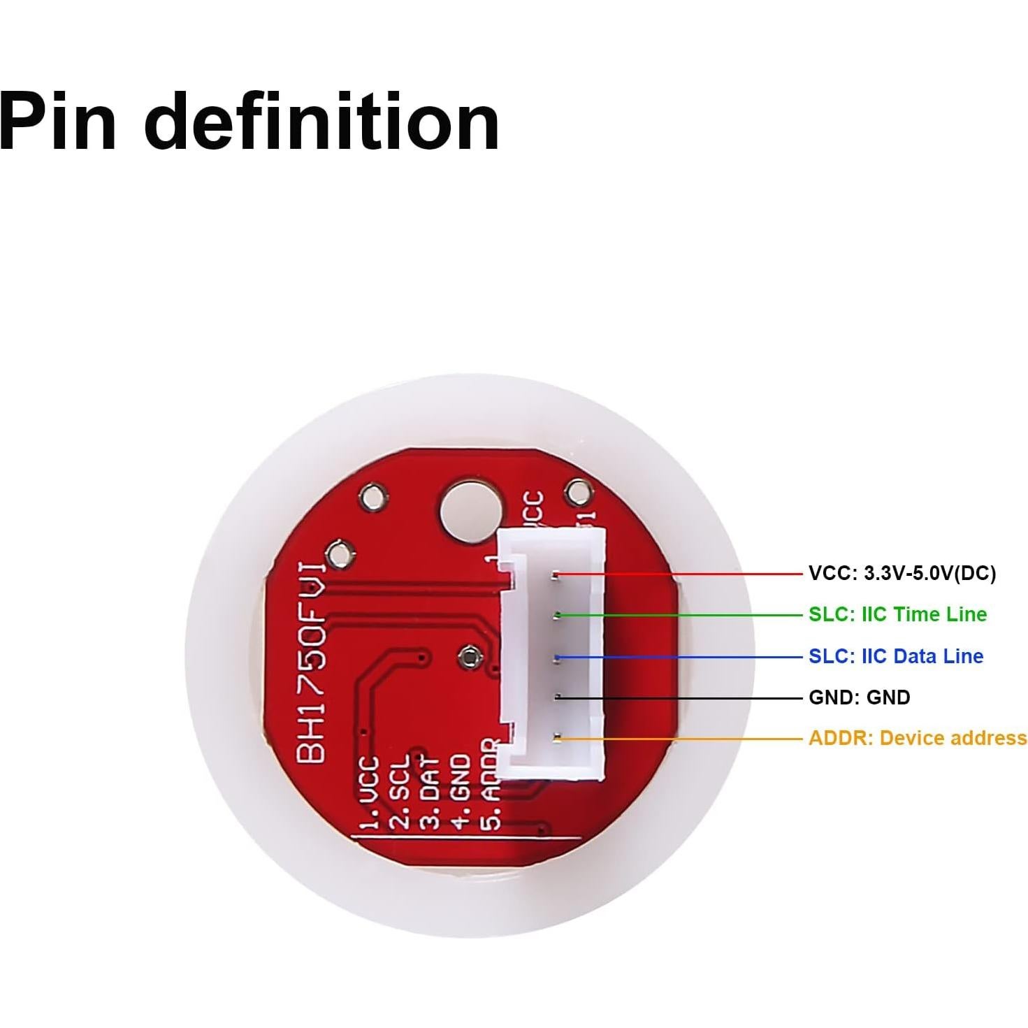 Módulo Sensor de Luz Digital QCCAN BH1750FVI I2C 5V