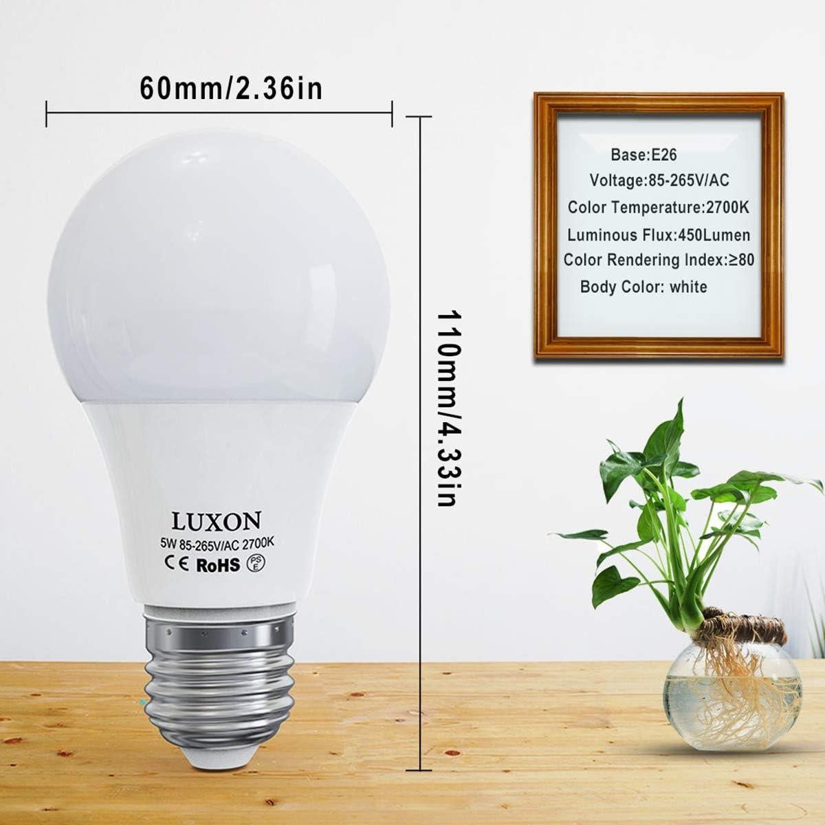 Bombilla LED LUXON 5W con Sensor de Movimiento E26 2700K