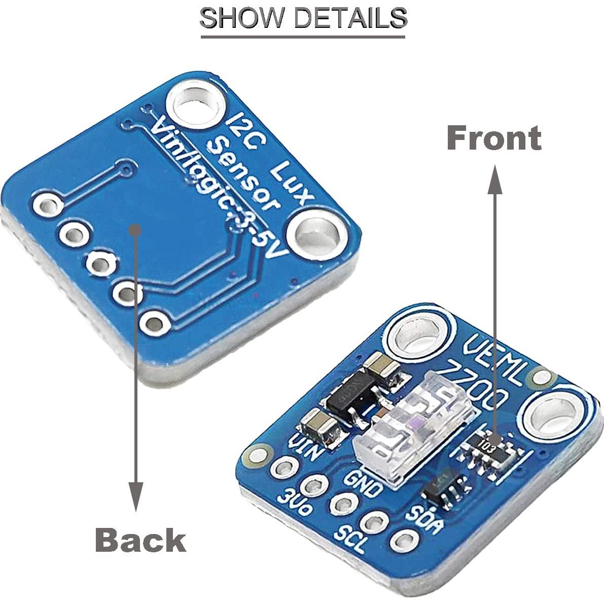 Módulo Sensor de Luz Ambiental VEML7700 2 Pcs I2C 0-120k Lux