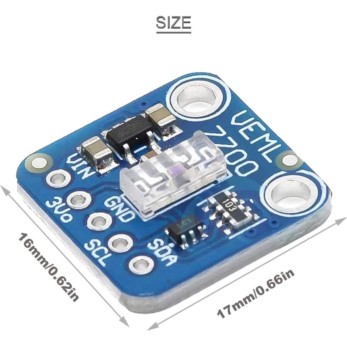 Módulo Sensor de Luz Ambiental VEML7700 2 Pcs I2C 0-120k Lux