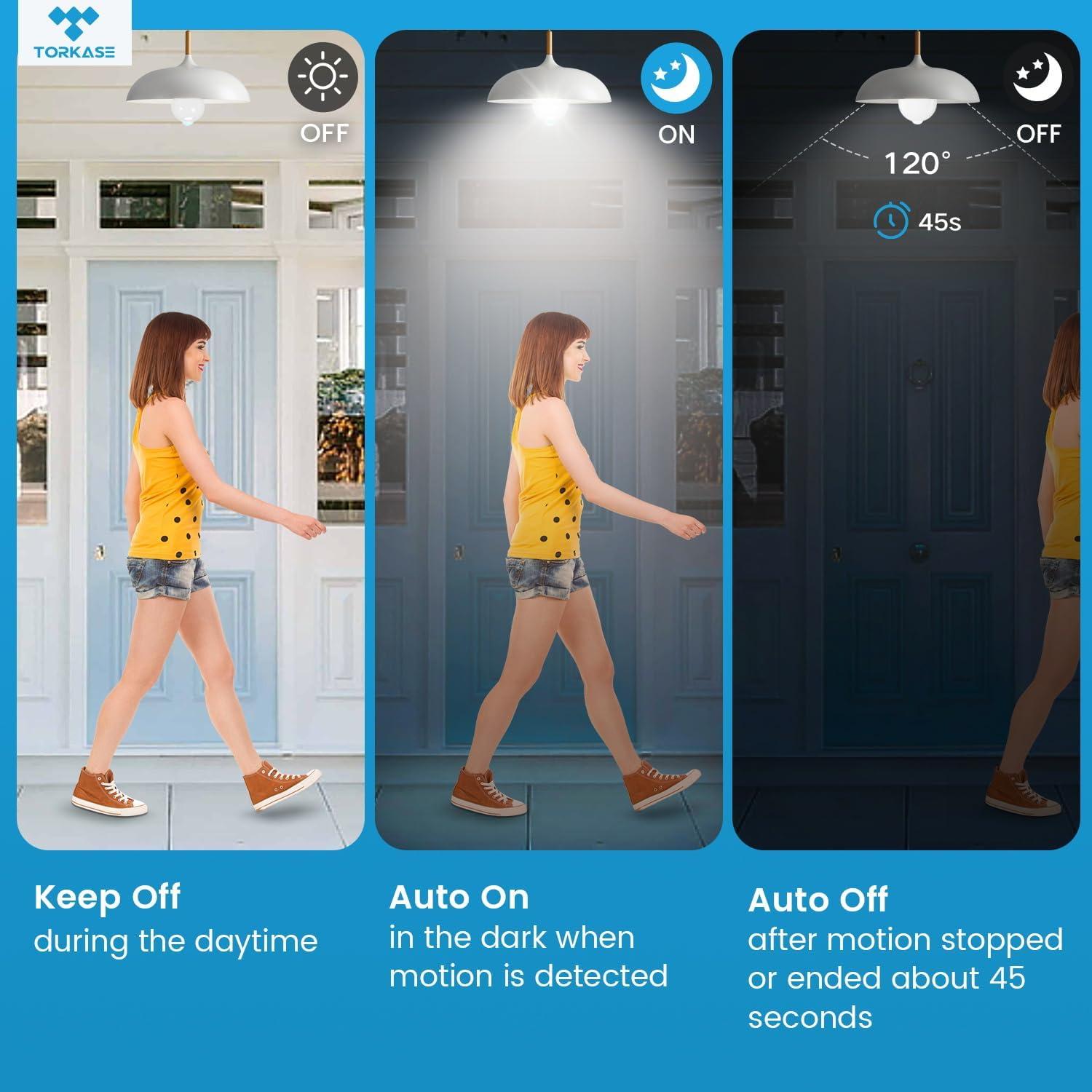 Bombillas LED TORKASE 13W con Sensor de Movimiento 3Pack