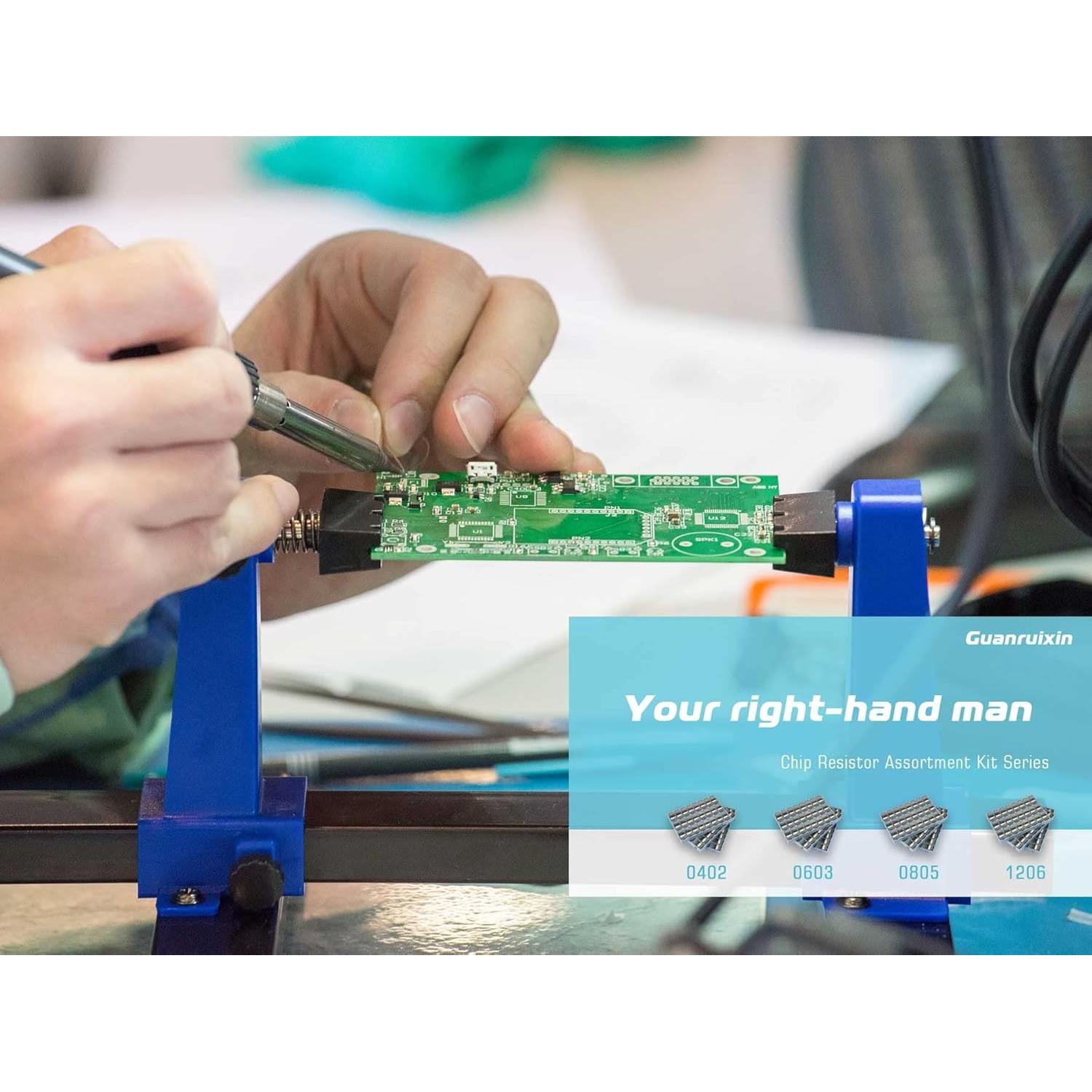 Kit de Resistores de Chip EIA 0402 Guanruixin 7200PCS 0R-10M