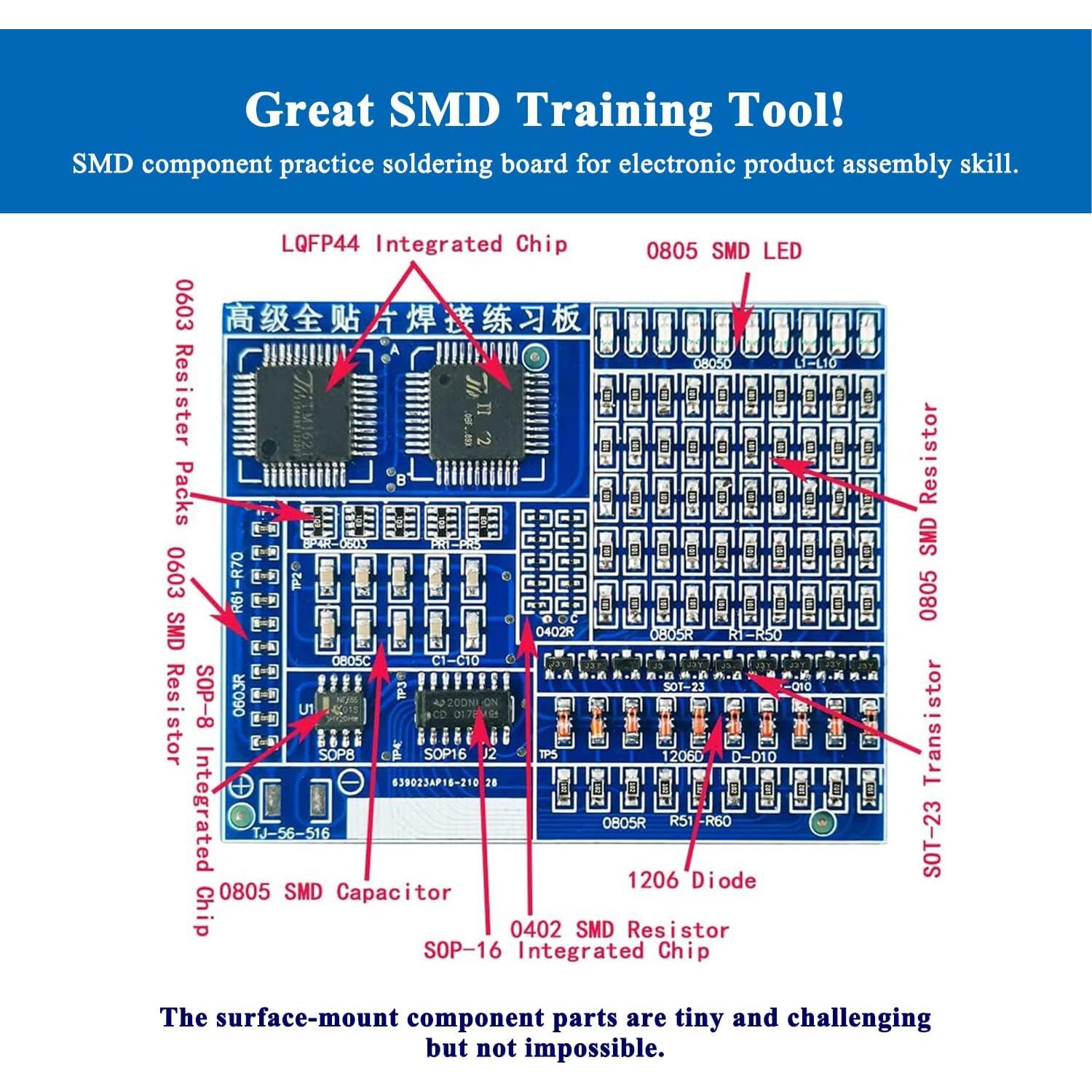 Placa de Práctica SMD/SMT ISolderStore - Kit de Soldadura DIY