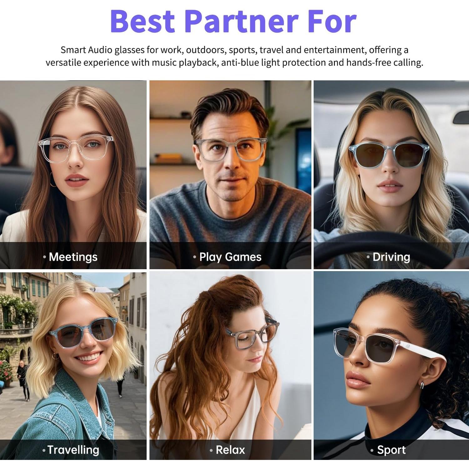 Gafas Inteligentes Tulbeys GS07 Bluetooth UV400 Lentes Fotocromáticos