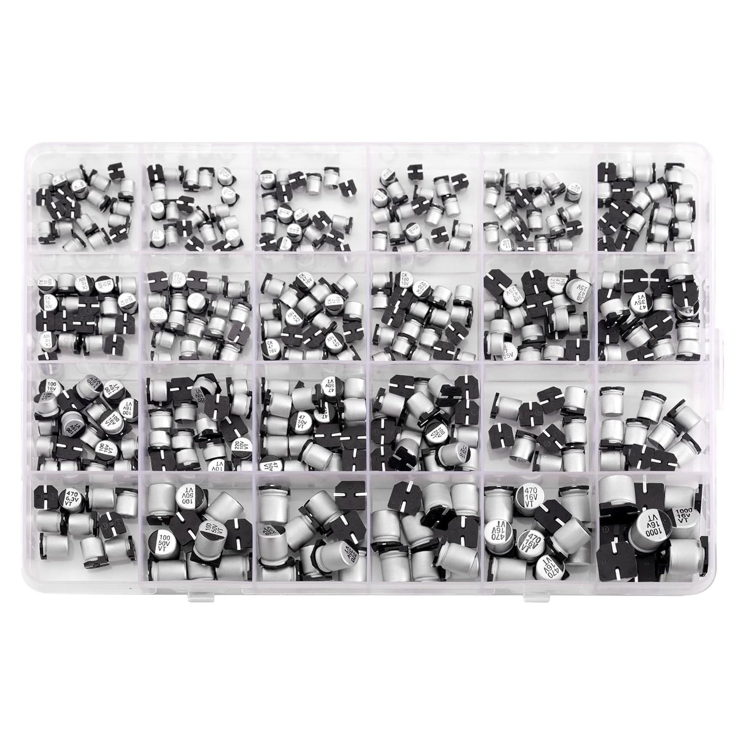 Kit de Capacitores Electrolíticos SMD Cermant 400 Pcs 1uF-1000uF
