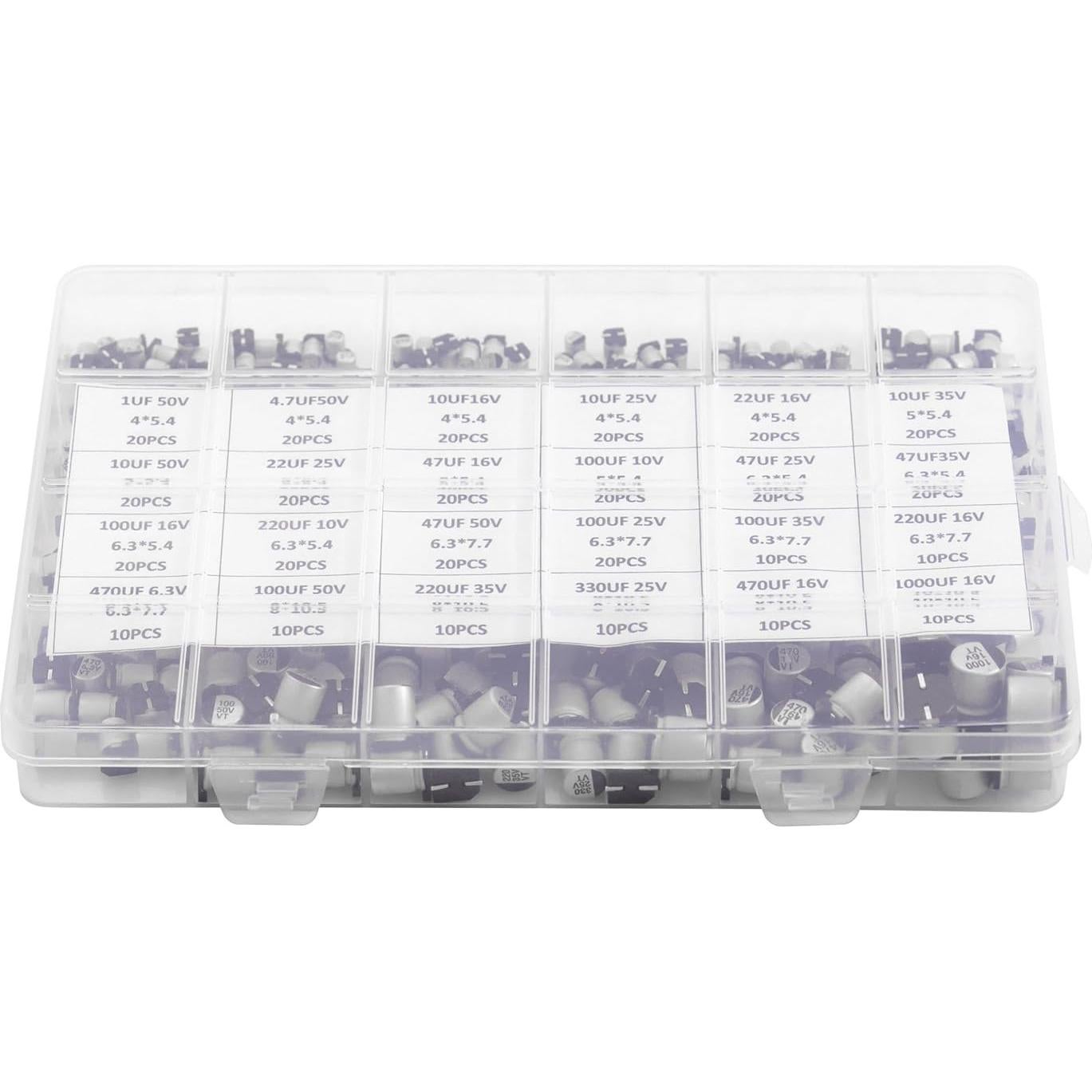 Kit de Capacitores Electrolíticos SMD Cermant 400 Pcs 1uF-1000uF