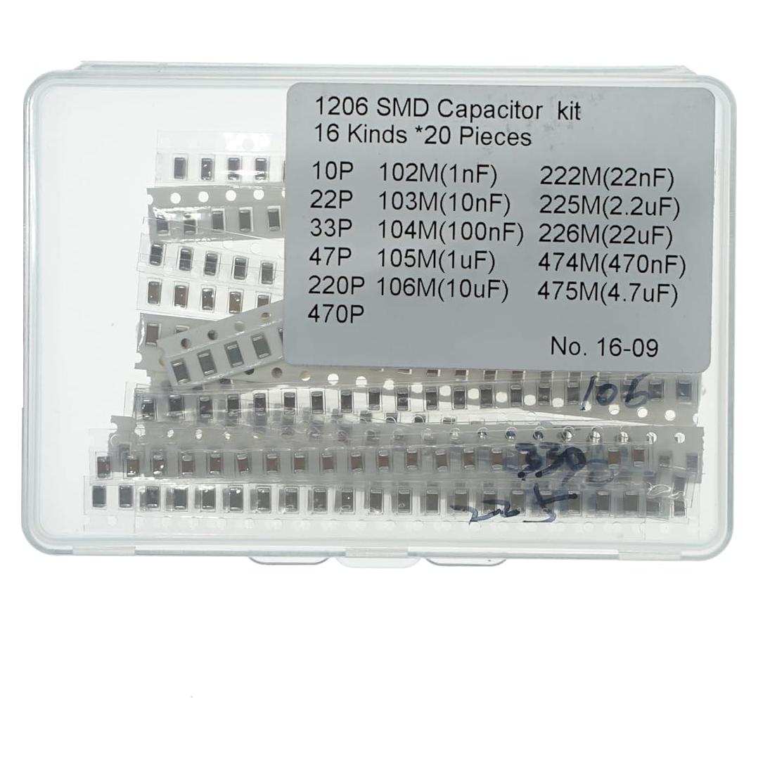 Kit de Capacitores SMD Cerámicos 1206 MERICDA 320 Piezas