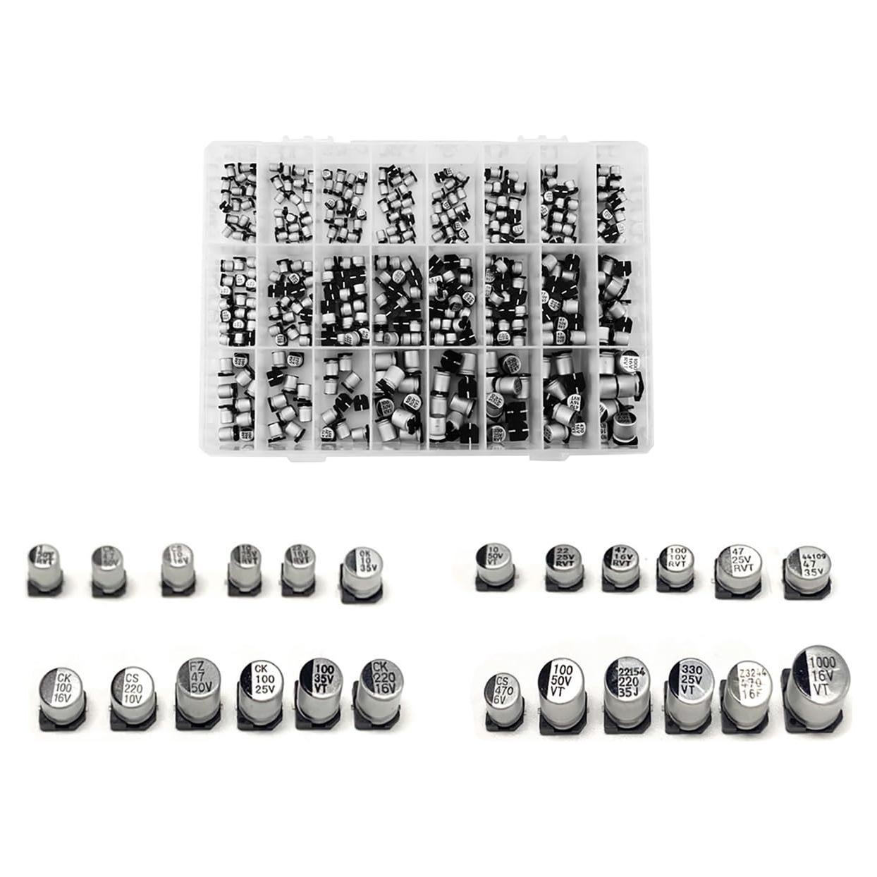 Kit de Capacitores Electrolíticos SMD YEAZ 400PCS 1uF-1000uF