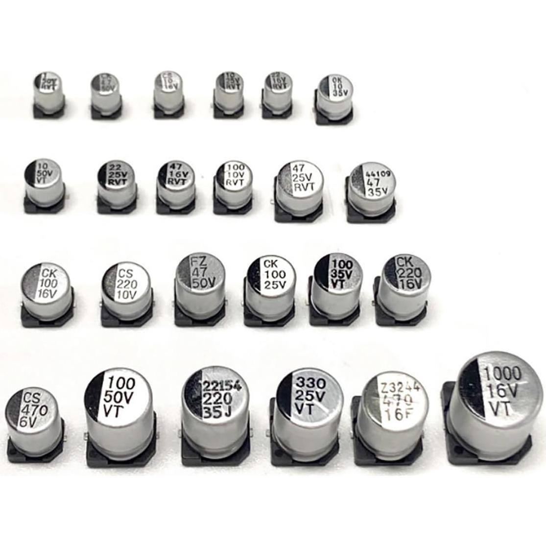 Kit de Capacitores Electrolíticos SMD YEAZ 400PCS 1uF-1000uF