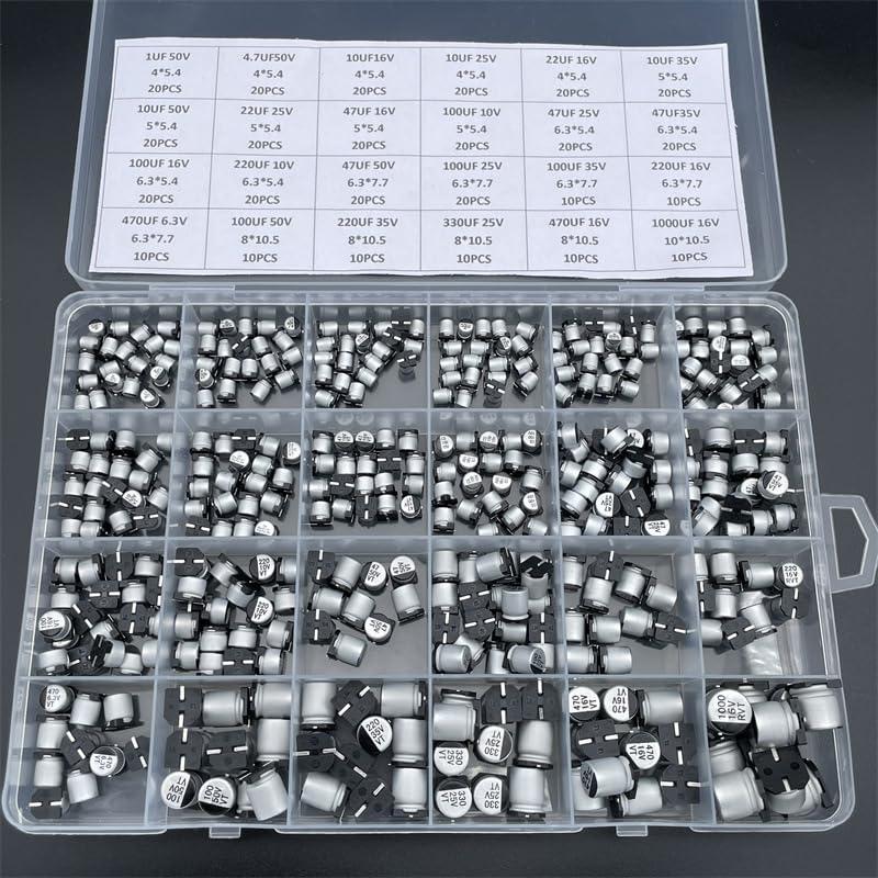 Kit de Capacitores Electrolíticos SMD YEAZ 400PCS 1uF-1000uF