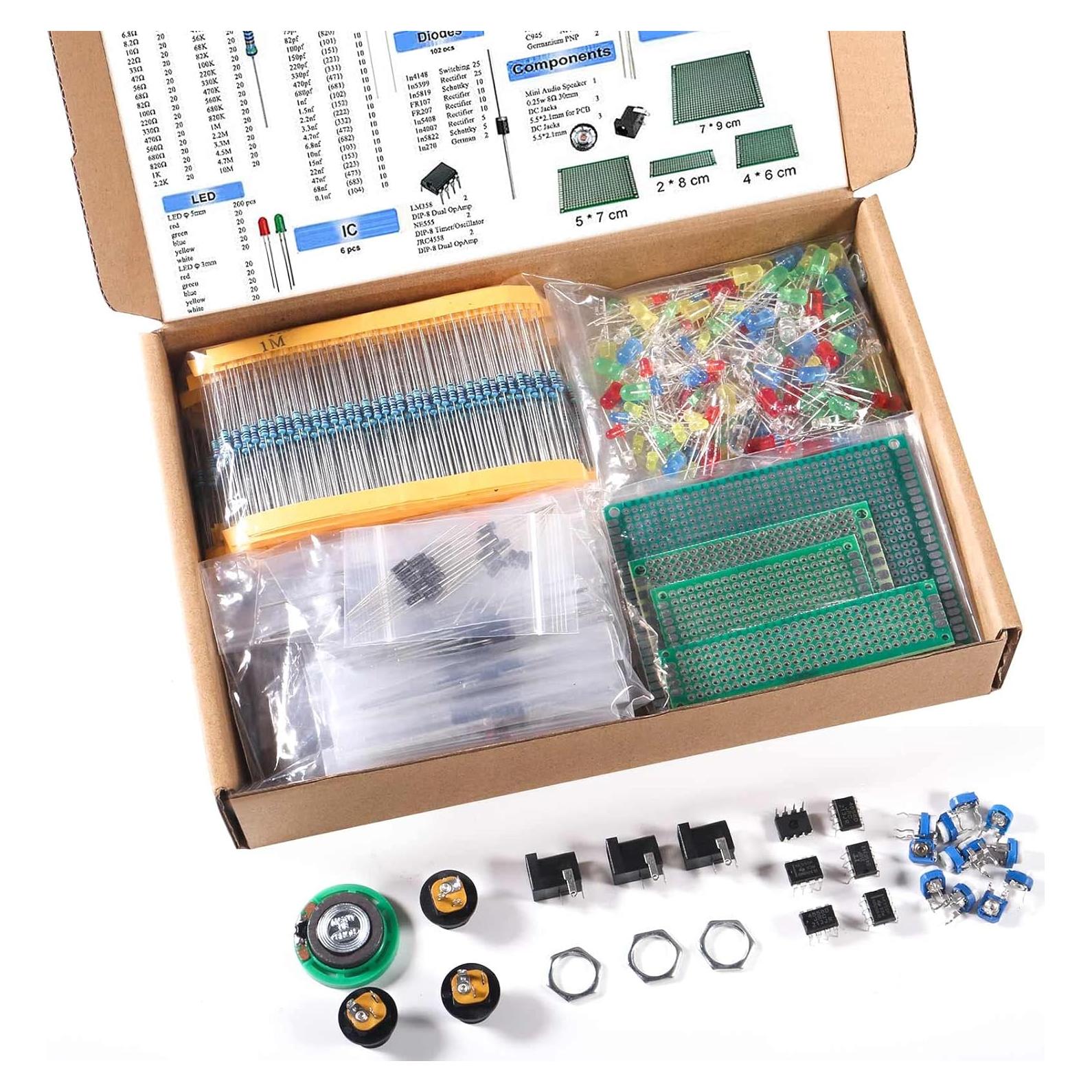 Kit de Componentes Electrónicos 1900pcs Coliao - Diodos, Resistencias, Capacitores y más