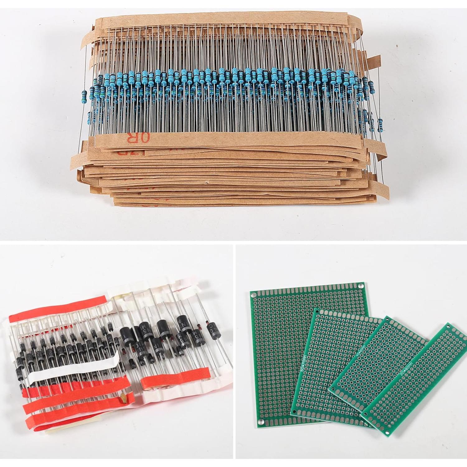 Kit de Componentes Electrónicos 1900pcs Coliao - Diodos, Resistencias, Capacitores y más