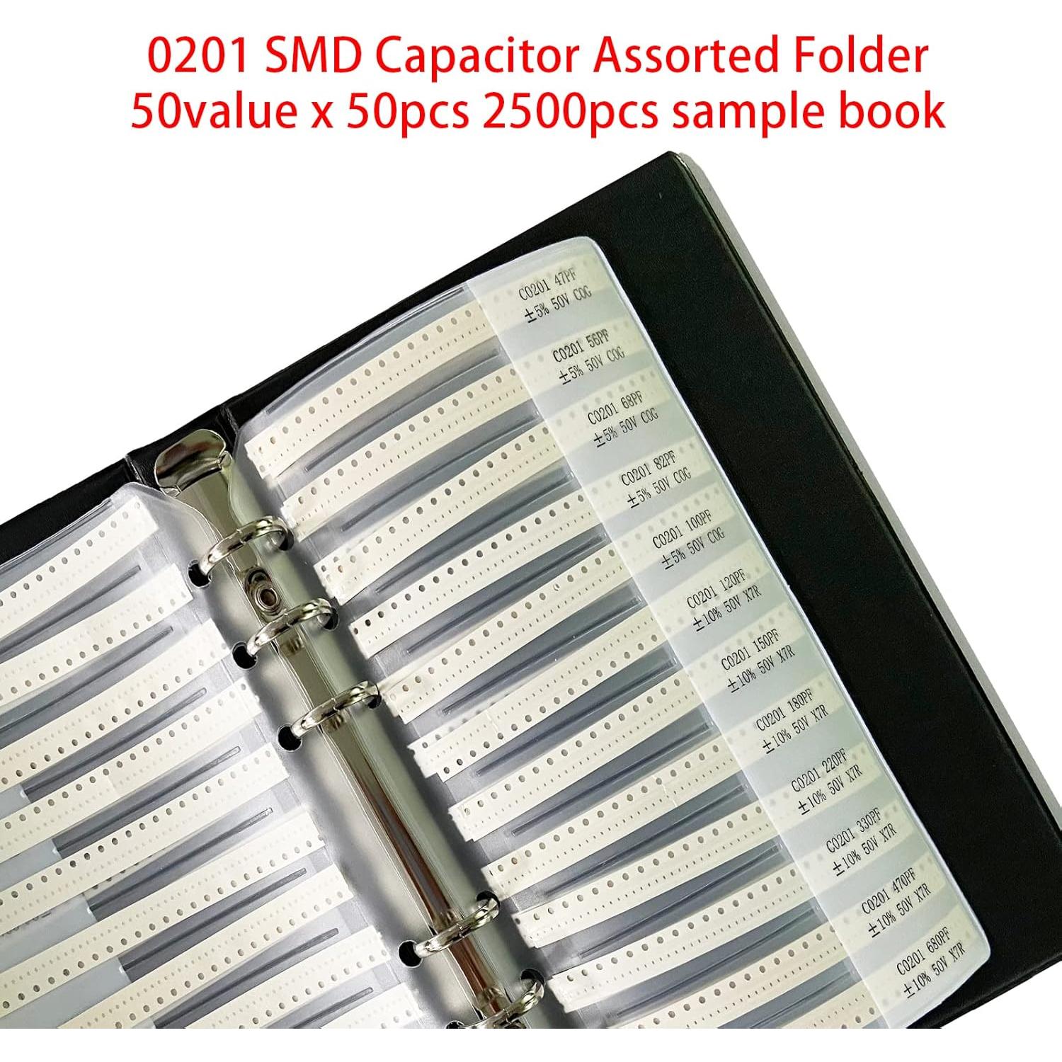 Kit de Capacitores SMD 0201 Easyscen 50 Valores 2500pcs