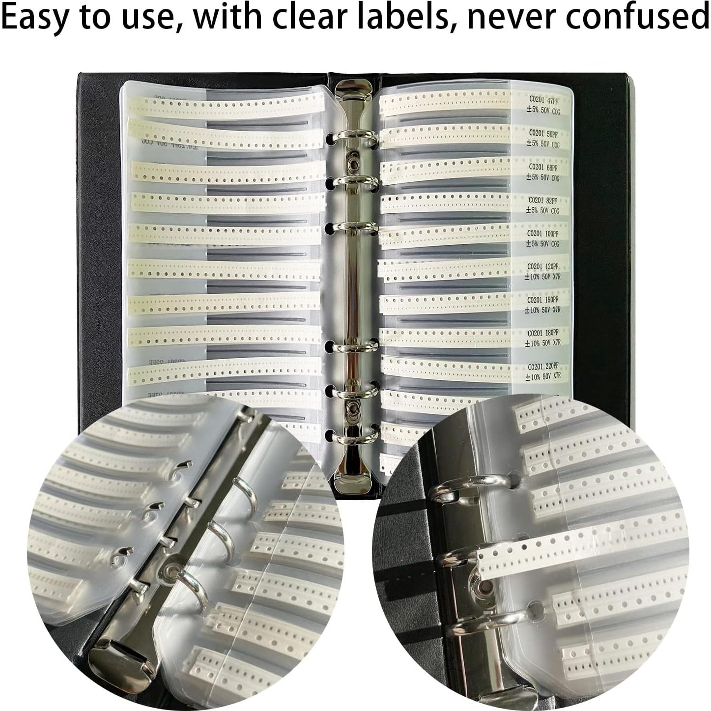 Kit de Capacitores SMD 0201 Easyscen 50 Valores 2500pcs