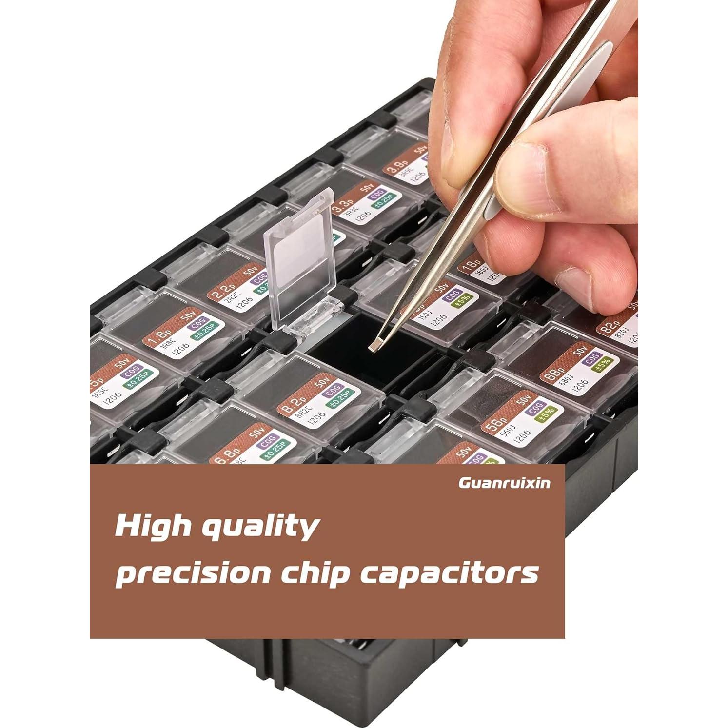 Kit de Capacitores Chip Guanruixin 2610PCS EIA 1206 1pF-100uF