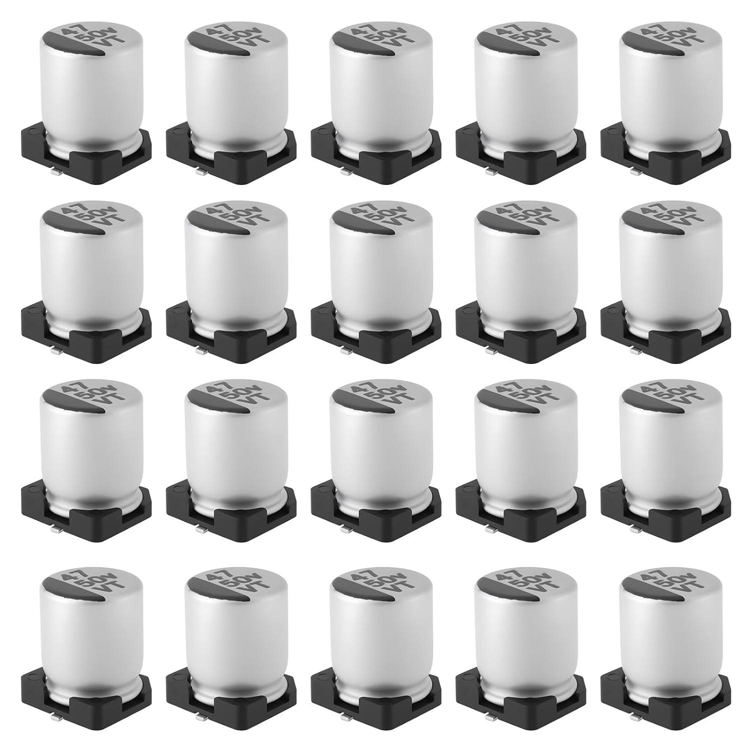 20 Capacitores Electrolíticos de Aluminio SMD 47uF 50V Be In Your Mind