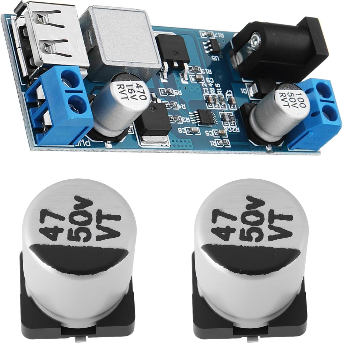 20 Capacitores Electrolíticos de Aluminio SMD 47uF 50V Be In Your Mind