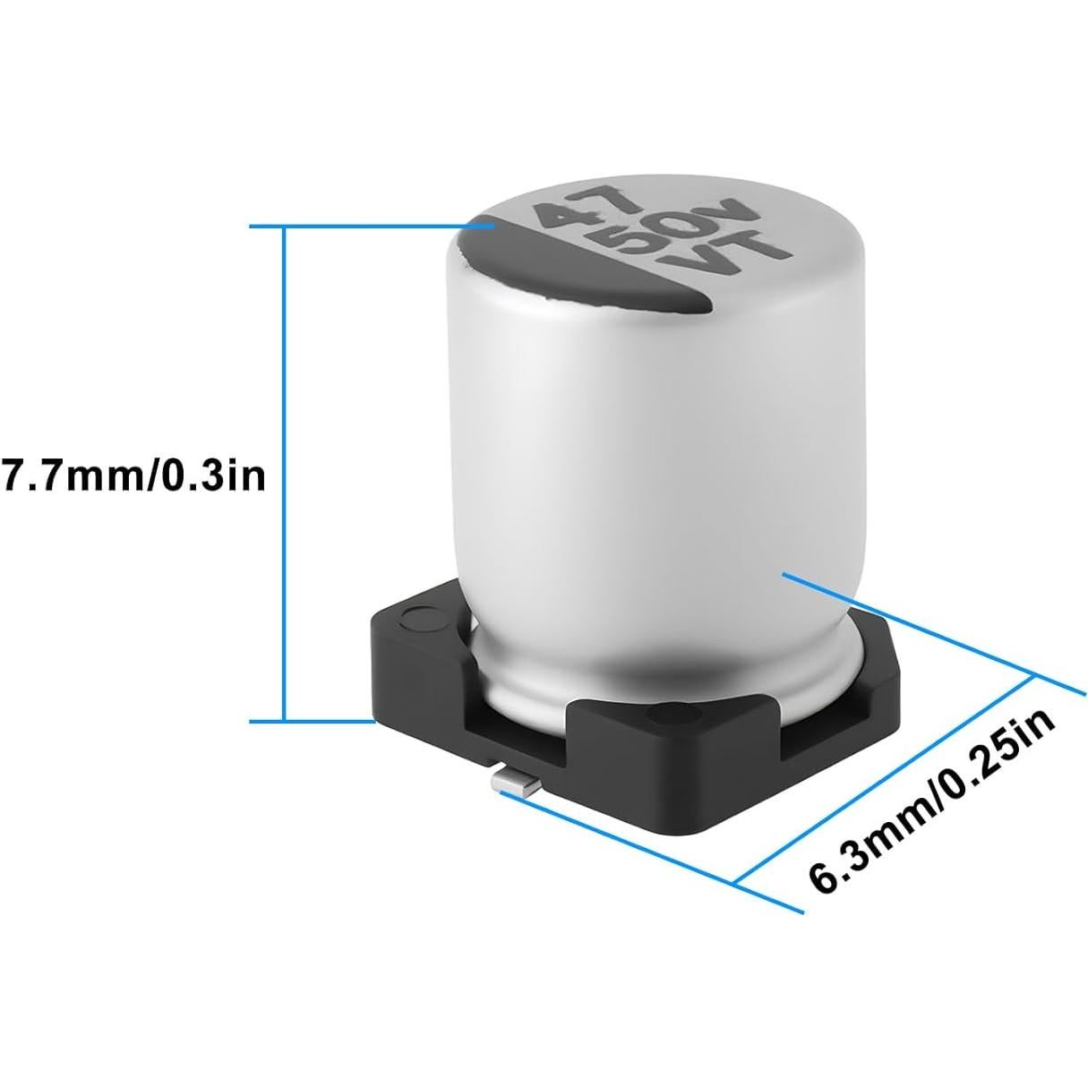 20 Capacitores Electrolíticos de Aluminio SMD 47uF 50V Be In Your Mind