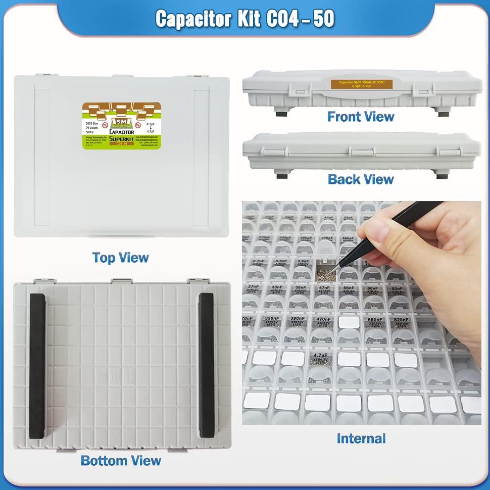 Kit de Capacitores SMT 0603 79 Valores 100pcs - Analog Technologies