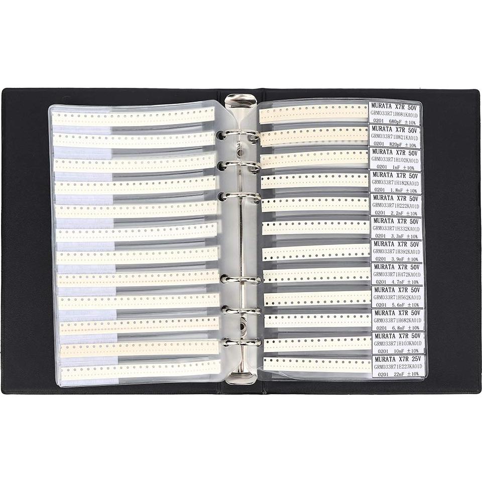 Libro de Muestras de Capacitores SMD 51 Tipos Aramox 25x18cm