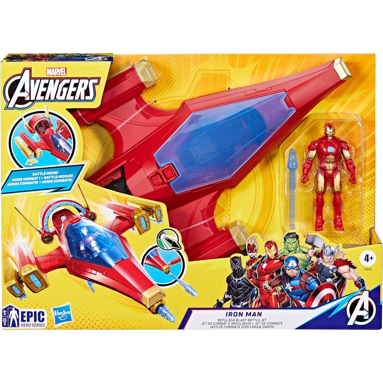 Jet de Batalla Iron Man Hasbro 10 cm con figura de acción