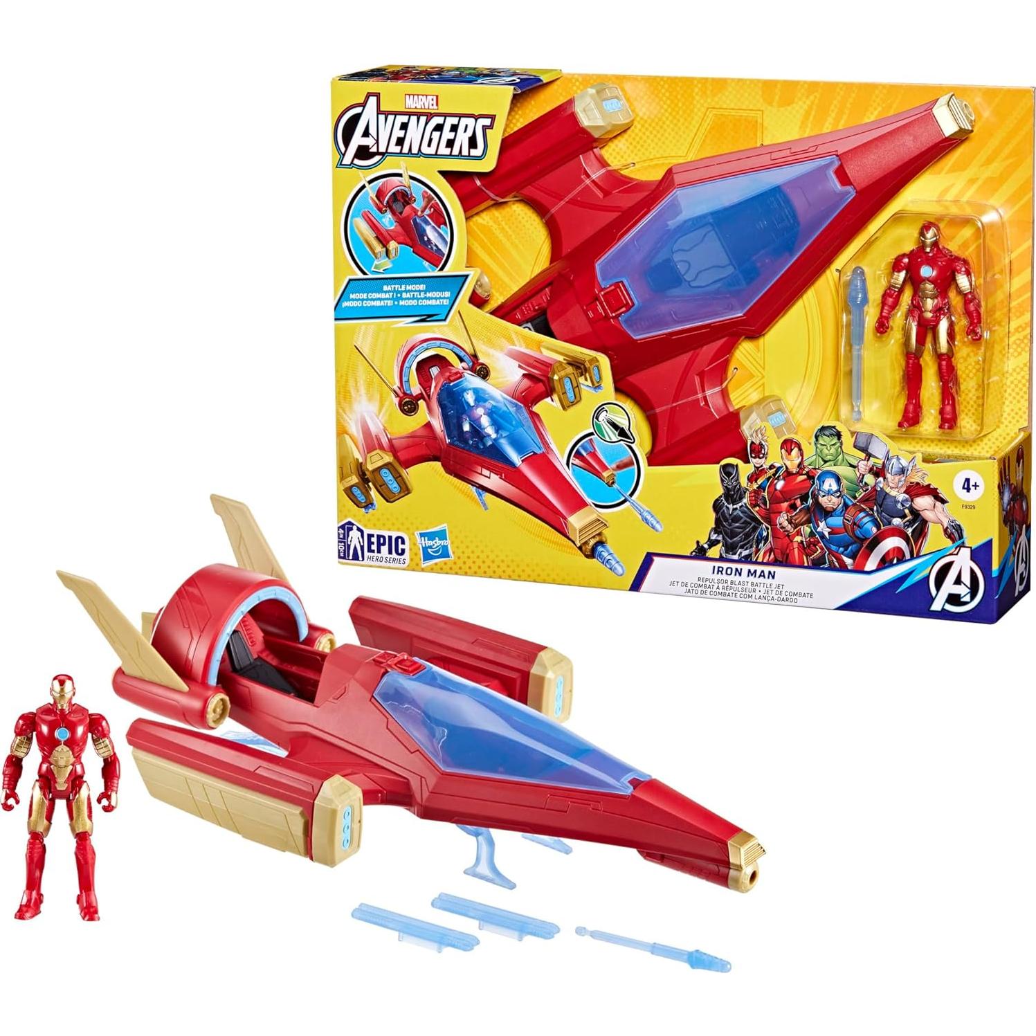 Jet de Batalla Iron Man Hasbro 10 cm con figura de acción