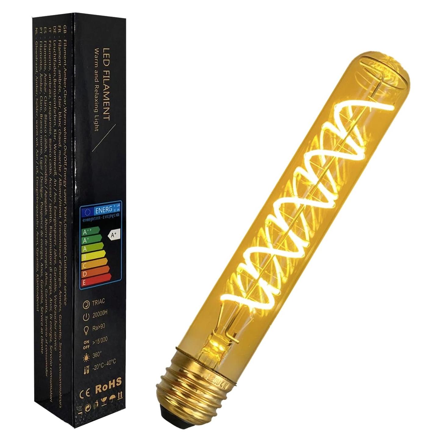 Bombilla Edison Vintage WOPARU T28 4W 18.5cm Ámbar Dimmable