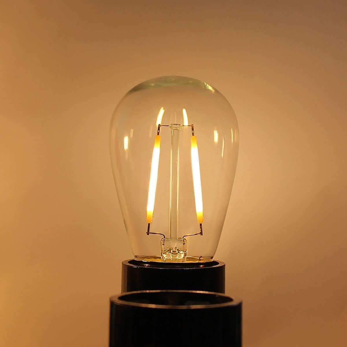 BRIMAX Paquete de 6 Bombillas LED S14 2W E26 2700K Irrompibles