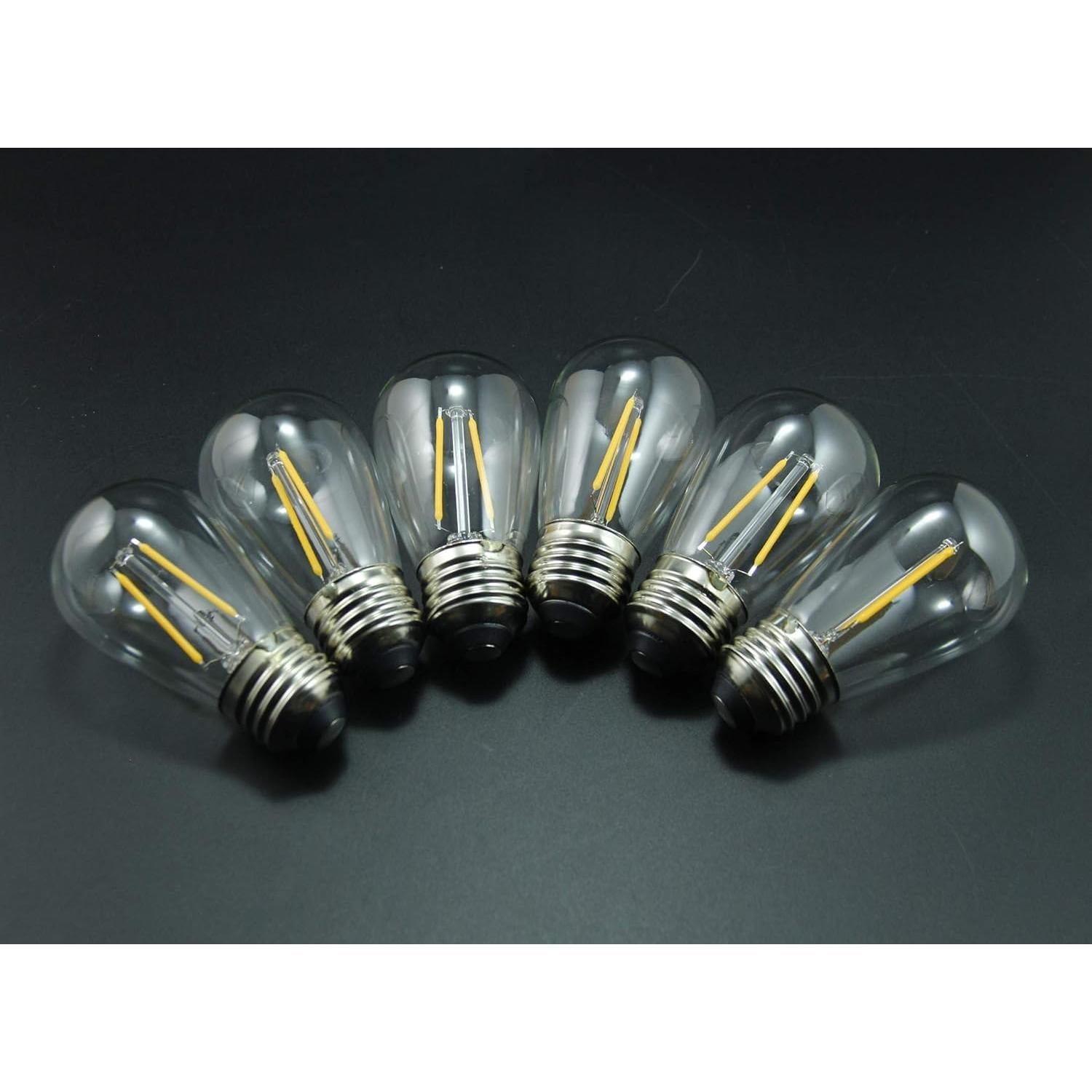 BRIMAX Paquete de 6 Bombillas LED S14 2W E26 2700K Irrompibles