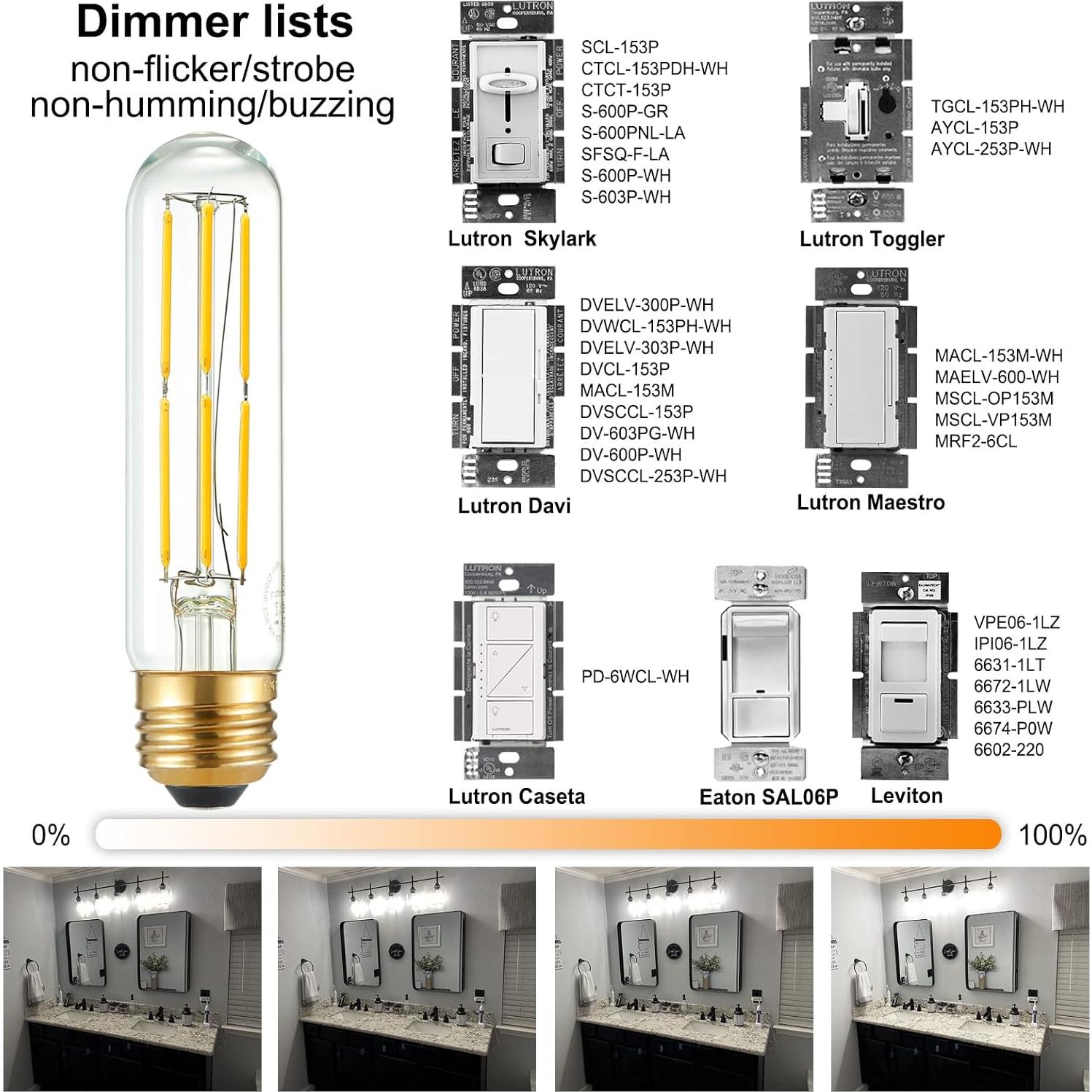 Bombilla LED E26 LiteHistory 6W Regulable 600lm 4000K - Paquete de 6