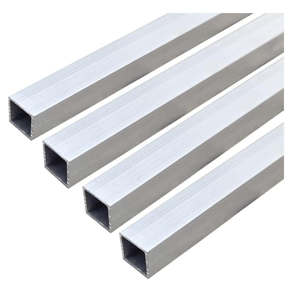 Tubo cuadrado de aluminio 6063 20x20mm 420mm 4 piezas
