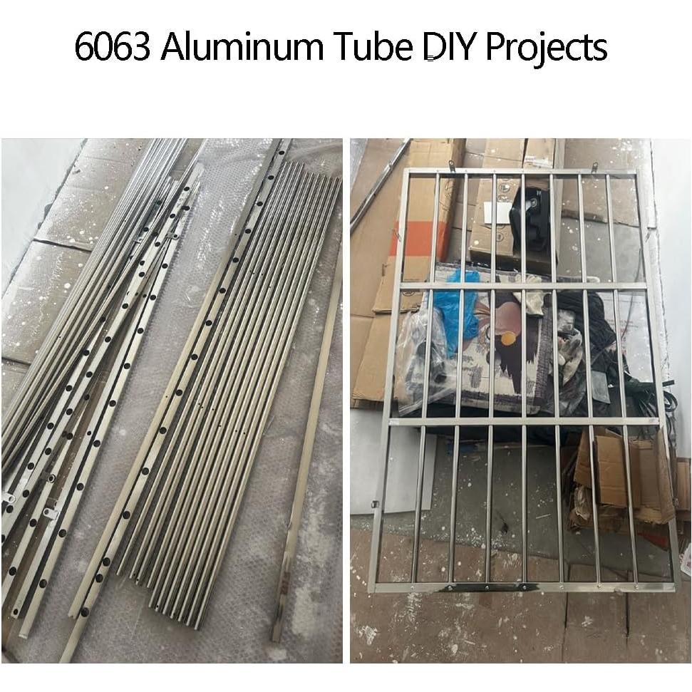 Tubo cuadrado de aluminio 6063 20x20mm 420mm 4 piezas