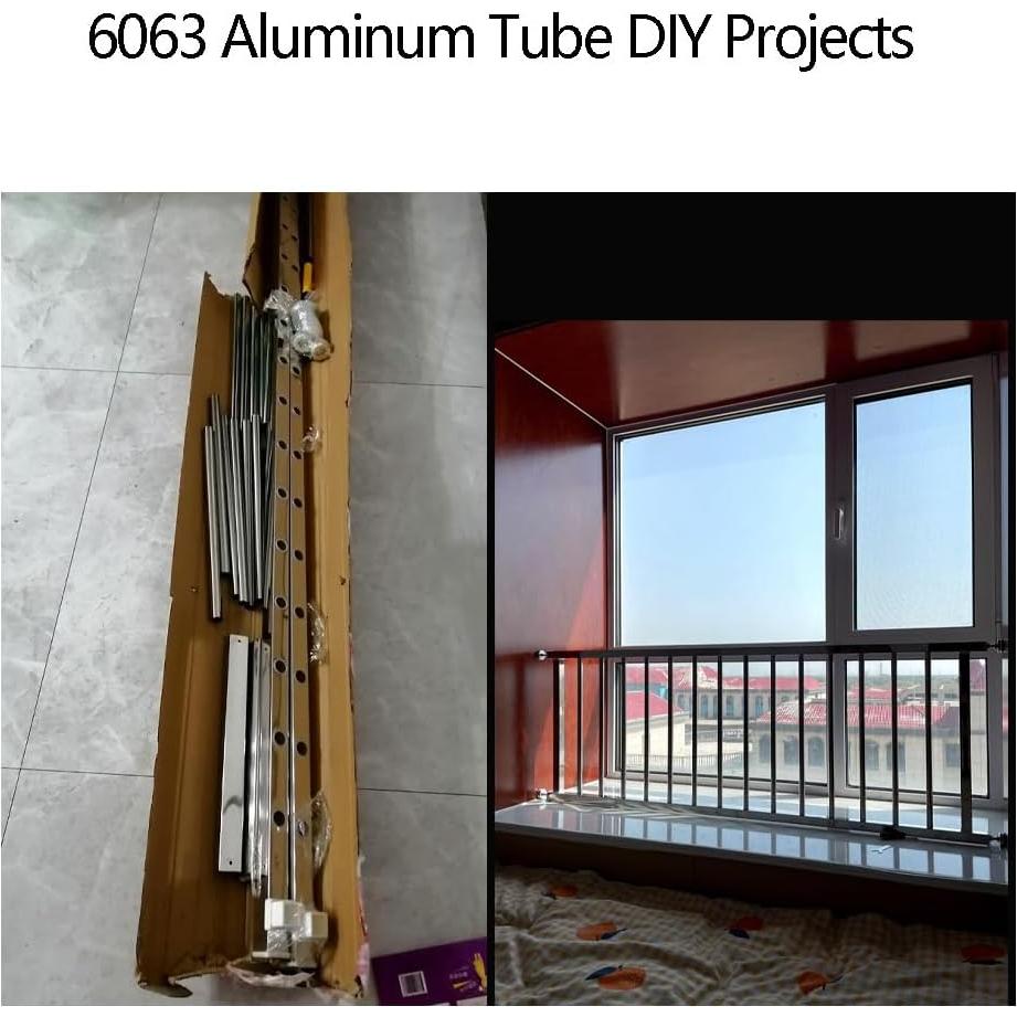 Tubo cuadrado de aluminio 6063 20x20mm 420mm 4 piezas