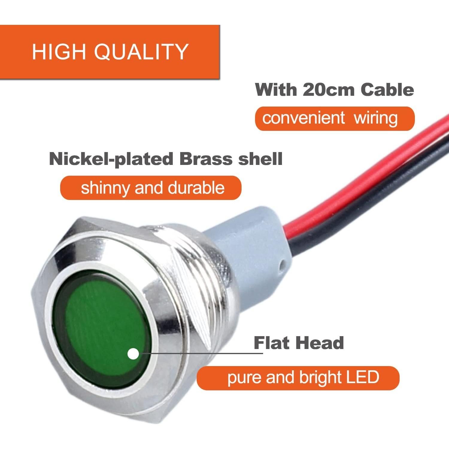 Luz Indicadora LED Verde 16mm DMWD 110-220V IP67