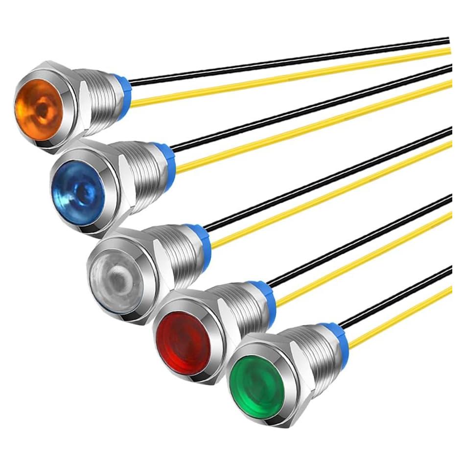 5 Piezas Luz Indicadora LED 10mm Gebildet Multicolor IP65