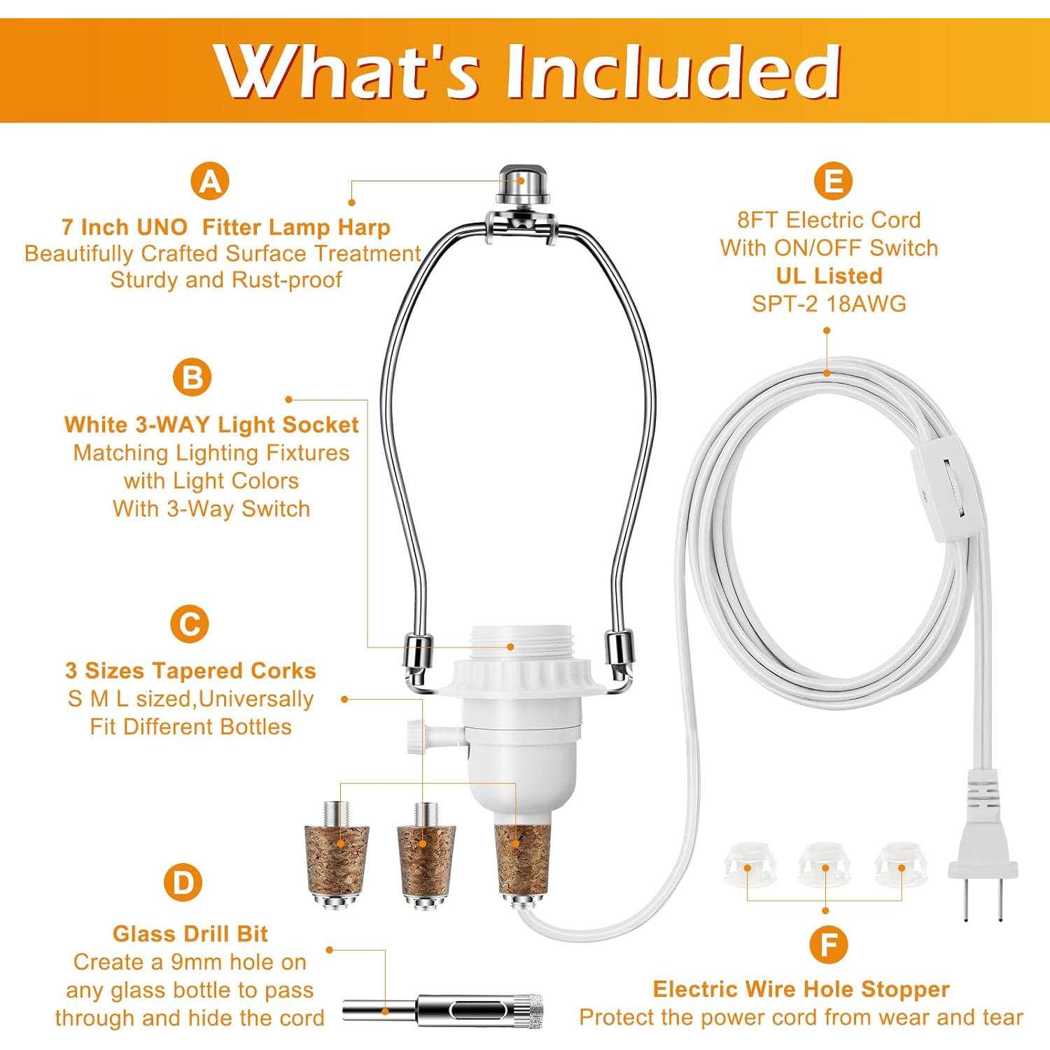 Kit de Lámpara de Botella DIY QCWORLDWIDE - Completo con Cableado