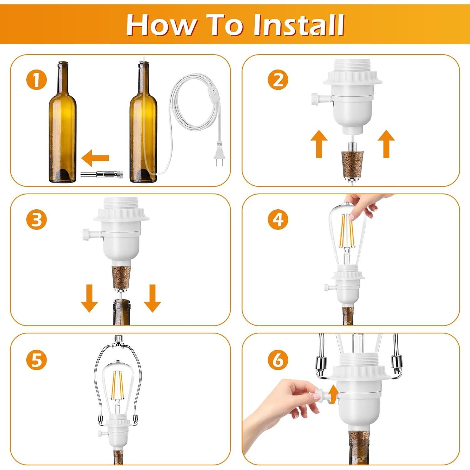 Kit de Lámpara de Botella DIY QCWORLDWIDE - Completo con Cableado