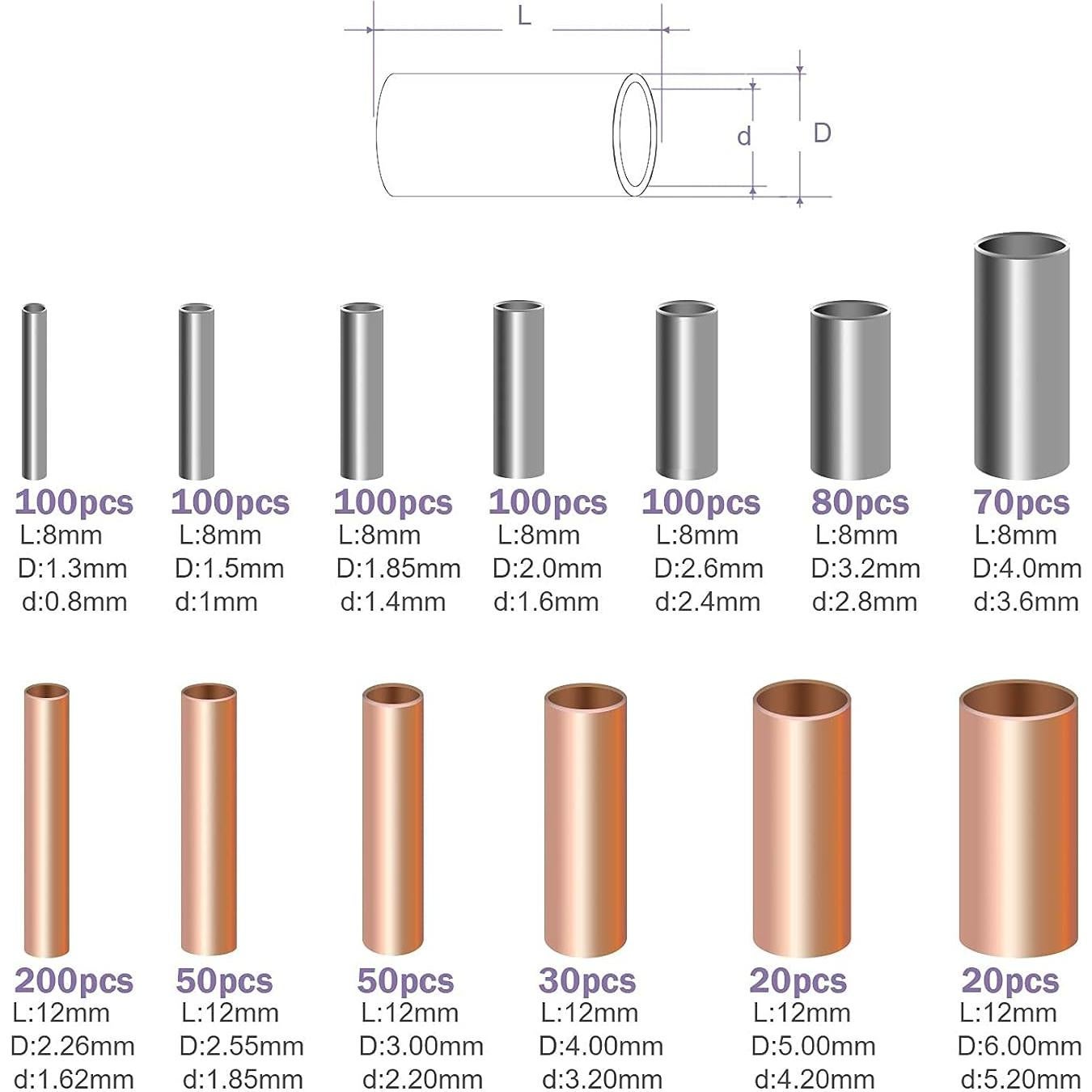 Kit de Conectores de Cable Pastall 970 Piezas Cobre Estañado