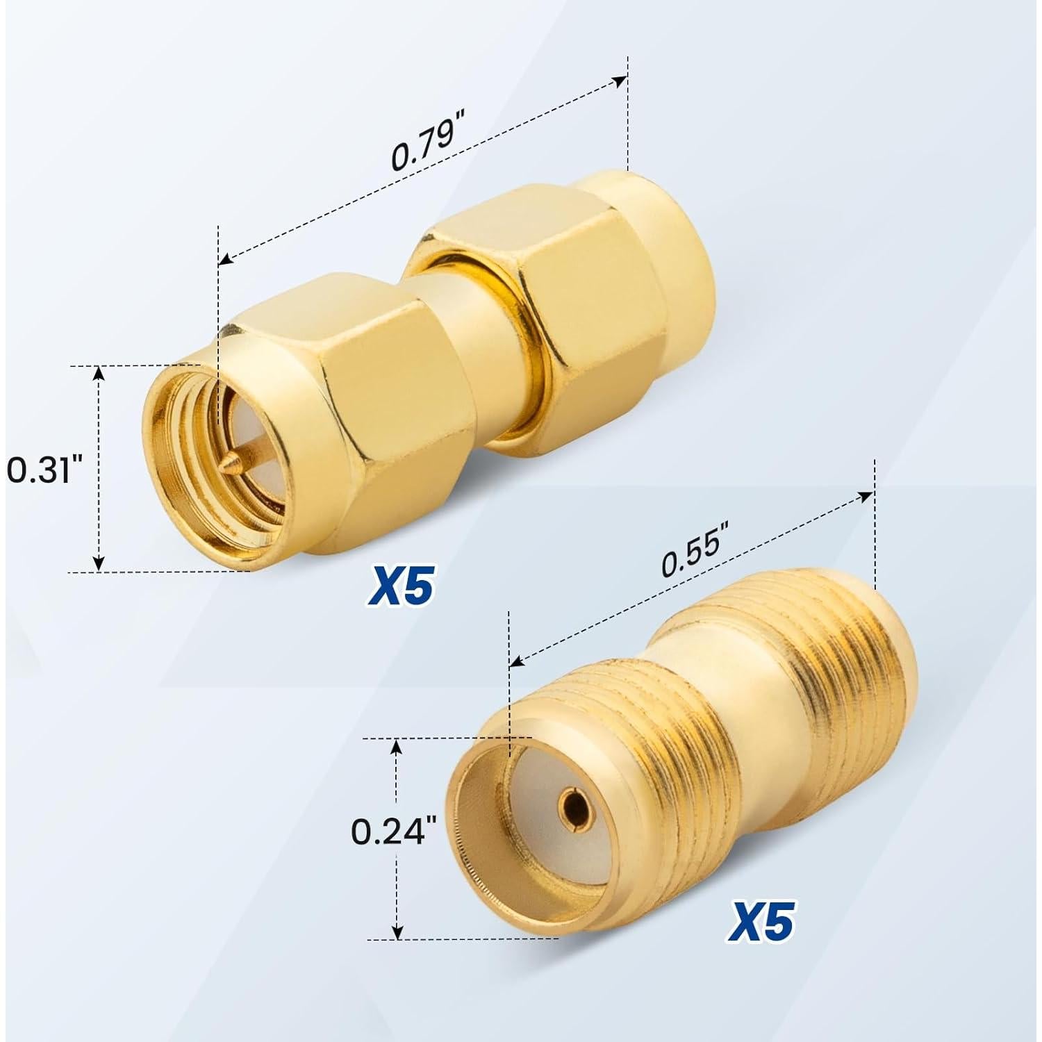 Kit de Adaptadores SMA Anina 10 Piezas RF 5G WiFi