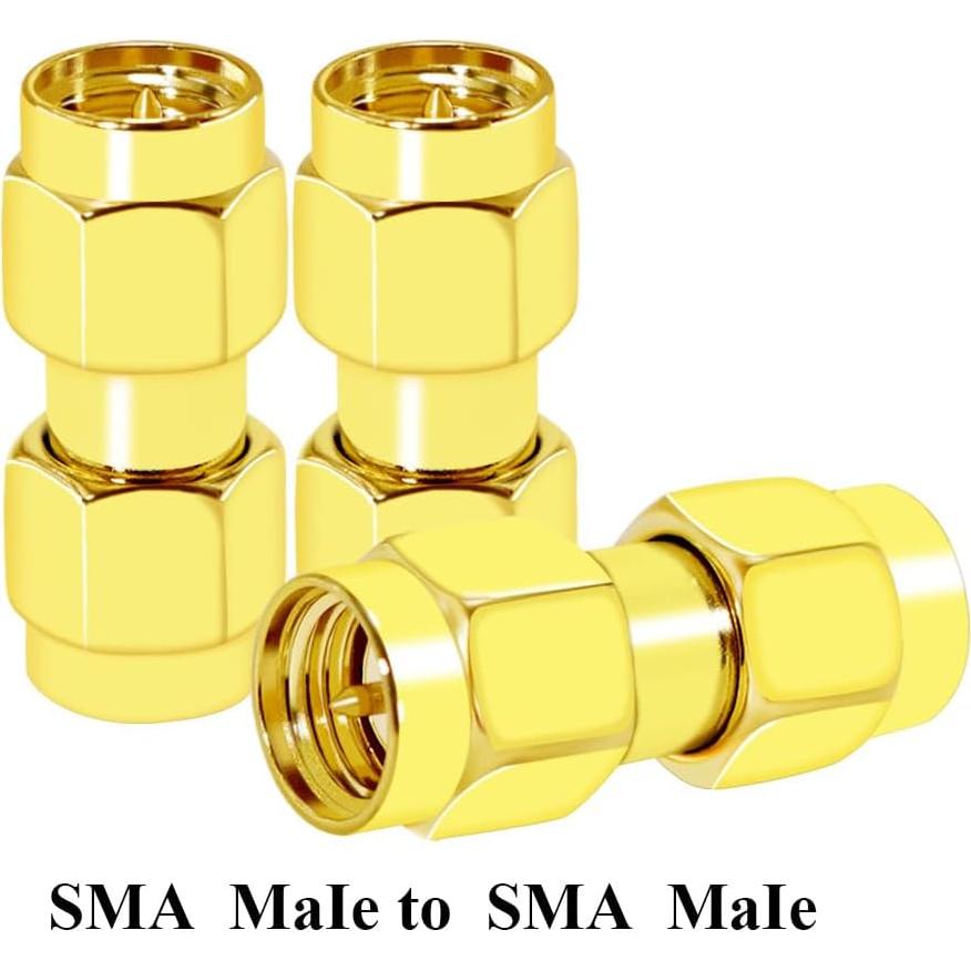 Adaptador Coaxial SMA Macho a Macho CNARIO 3 Piezas Dorado